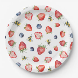 Summer Berry Sweet Watercolor Babydusche Pappteller