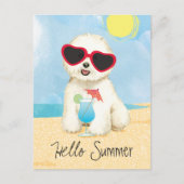 Summer Bichon Frise Postkarte (Vorderseite)
