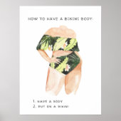 Summer Bikini Body | Aquarellbilder Poster (Vorne)