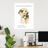Summer Bikini Body | Aquarellbilder Poster (Heimbüro)