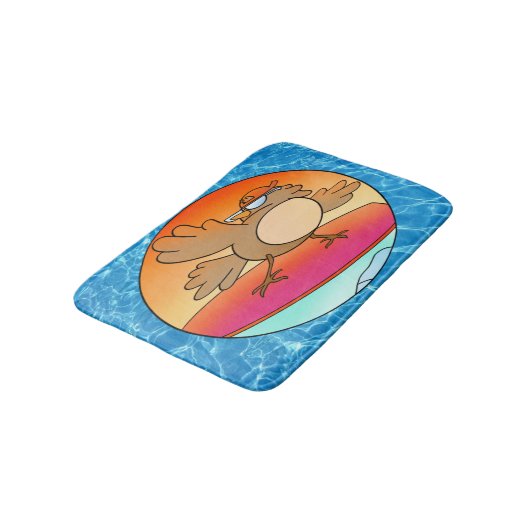 Summer Bird Surfer Badematte (Schrägansicht)