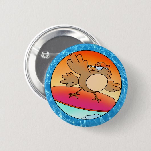 Summer Bird Surfer Button (Vorne & Hinten)