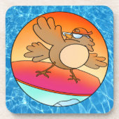 Summer Bird Surfer Getränkeuntersetzer (Vorderseite)