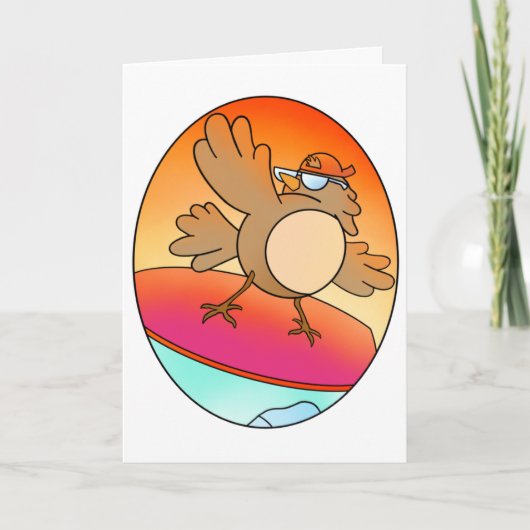 Summer Bird Surfer Karte (Vorderseite)