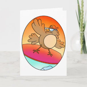 Summer Bird Surfer Karte