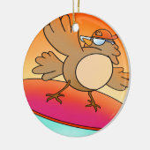 Summer Bird Surfer Keramik Ornament (Links)