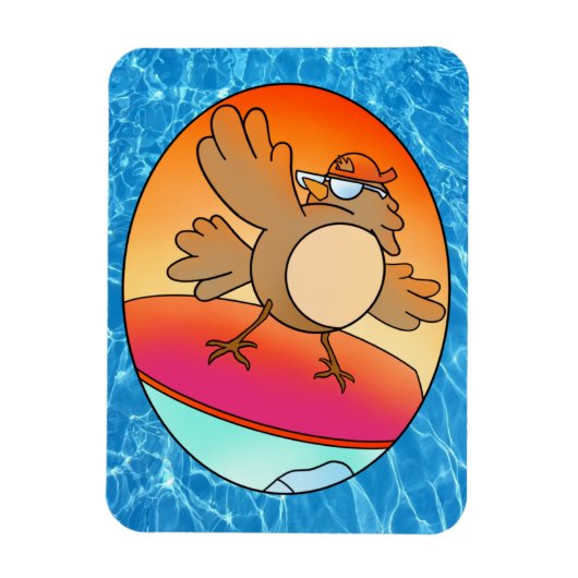 Summer Bird Surfer Magnet (Vertikal)