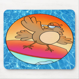 Summer Bird Surfer Mousepad