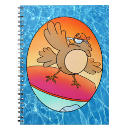 Summer Bird Surfer Notizblock