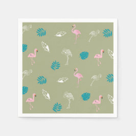 Summer Birthday & Flamingo Party Table Decor Serviette