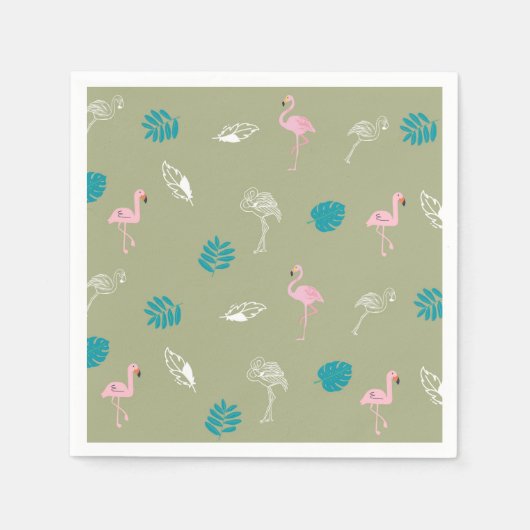Summer Birthday & Flamingo Party Table Decor Serviette (Vorderseite)