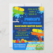 Summer Birthday Party Backyard Water Bash Party Einladung (Vorderseite)