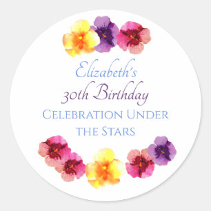 Summer Birthday Party Boho Floral Frühling Geburts Runder Aufkleber