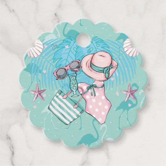 Summer Birthday Party Danke Geschenkanhänger (Vorderseite)