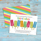 Summer Birthday Party Niedlich Popcles Einladung