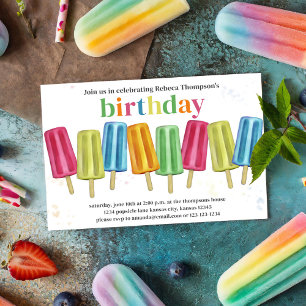 Summer Birthday Party Niedlich Popcles Einladung