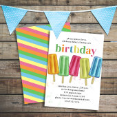 Summer Birthday Party Niedlich Popcles Einladung