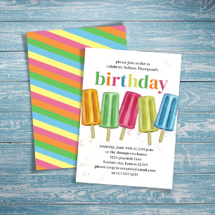Summer Birthday Party Niedlich Popcles Einladung