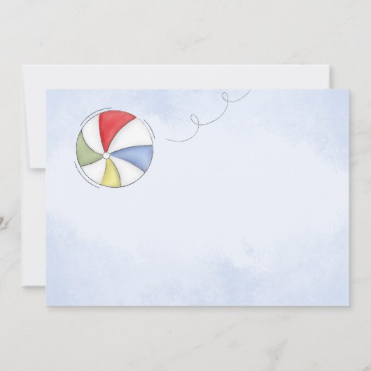 Summer Birthday Pool Party Beach Balls Einladung (Rückseite)