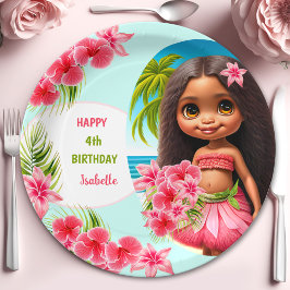 Summer Birthday Tropical Colorful Beach Party Girl Pappteller