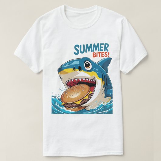 Summer Bites – Shark Blue T-Shirt (Design vorne)
