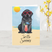 Summer Black Lab Karte (Gelbe Blume)