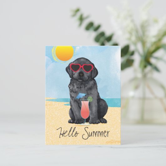Summer Black Lab Postkarte (Stehend Vorderseite)