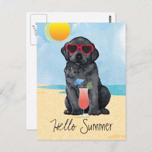 Summer Black Lab Postkarte (Vorne/Hinten)