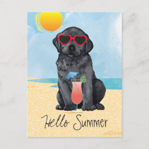 Summer Black Lab Postkarte