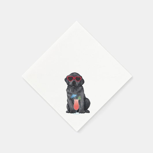 Summer Black Lab Serviette (Ecke)