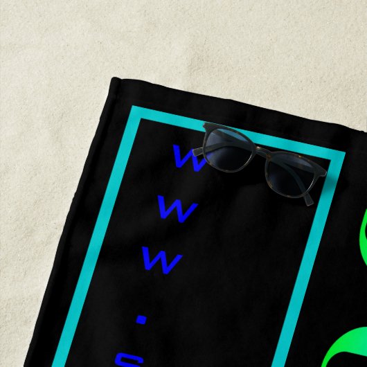 Summer Black Pink Blue Website Name Monogram Strandtuch (Beispiel)