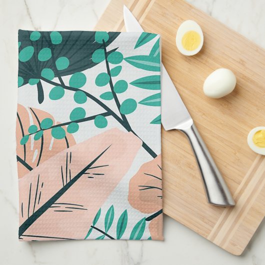 Summer-Blätter Geschirrtuch (Viertel Falte)