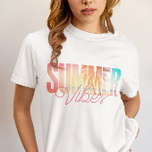 Summer Block Text in Beach Szene T-Shirt