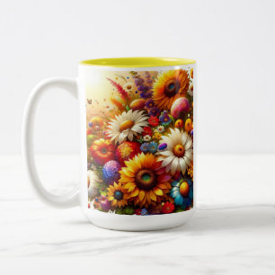 Summer Bloom - Exquisite Blues Zweifarbige Tasse