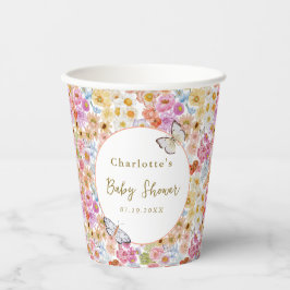 Summer Bloom Floral Butterfly Baby Dusche Custom Pappbecher
