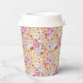 Summer Bloom Floral Butterfly Brautparty Custom Pappbecher (Rückseite)