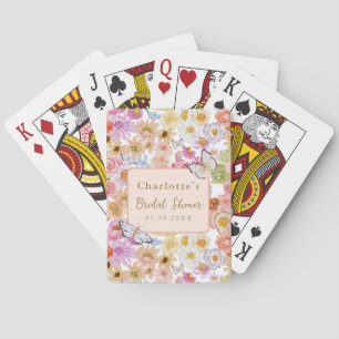 Summer Bloom Floral Butterfly Brautparty Custom Spielkarten