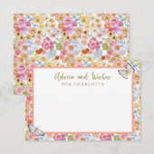 Summer Bloom Floral Butterfly Showcard Begleitkarte (Vorne/Hinten)