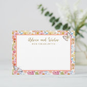 Summer Bloom Floral Butterfly Showcard Begleitkarte (Stehend Vorderseite)
