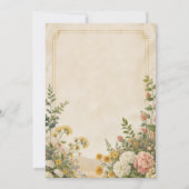 Summer Bloom Hochzeit Einladung Vintage Blume (Rückseite)