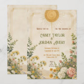 Summer Bloom Hochzeit Einladung Vintage Blume (Vorne/Hinten)