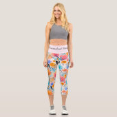 Summer Bloom Pattern - farbenfroh und whimsisch Capri Leggings (Vorderseite)
