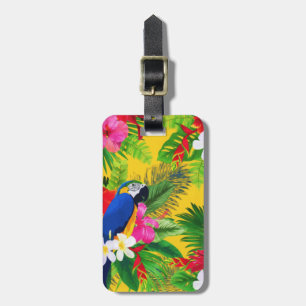 Summer Bloom Tropical Toucan Blätter Wasserfarbe Gepäckanhänger