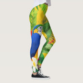 Summer Bloom Tropical Toucan Blätter Wasserfarbe Leggings (Rechts)