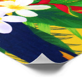 Summer Bloom Tropical Toucan Blätter Wasserfarbe Poster (Ecke)