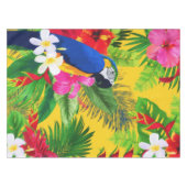 Summer Bloom Tropical Toucan Blätter Wasserfarbe Tischdecke (Vorderseite (Horizontal))