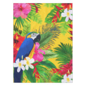 Summer Bloom Tropical Toucan Blätter Wasserfarbe Tischdecke (Vorderseite)