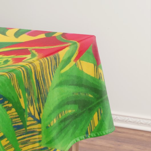 Summer Bloom Tropical Toucan Blätter Wasserfarbe Tischdecke (Beispiel)