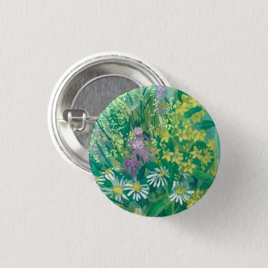 Summer Bloom Wildblumen Blume Blumenmuseum Button (Vorne & Hinten)