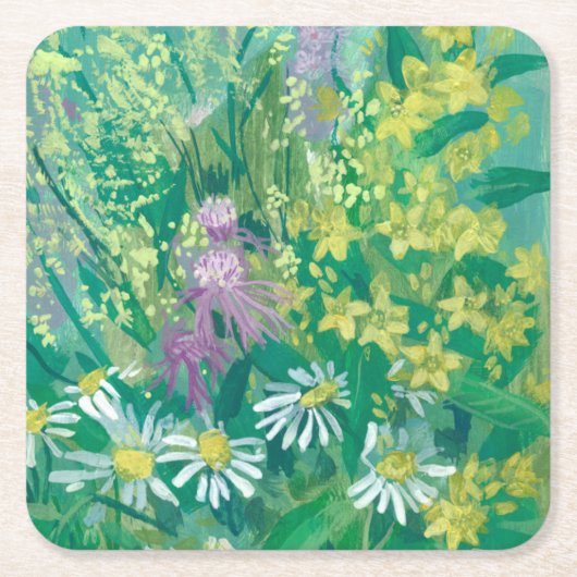 Summer Bloom Wildblumen Blume Blumenmuseum Rechteckiger Pappuntersetzer (Vorderseite)